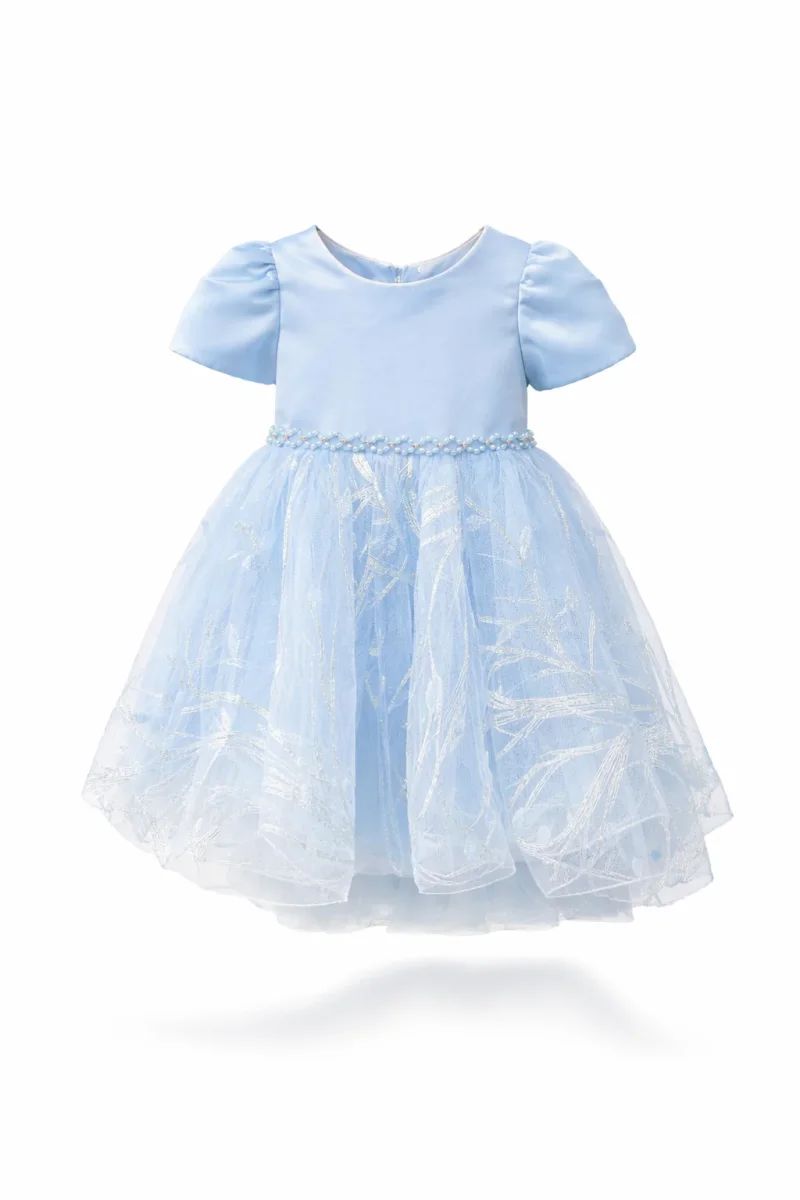 Vestito azzurro principessa bambina 3M–36M Cerimonia, Festa, Compleanno, Damigella。tiktok - immagine 6