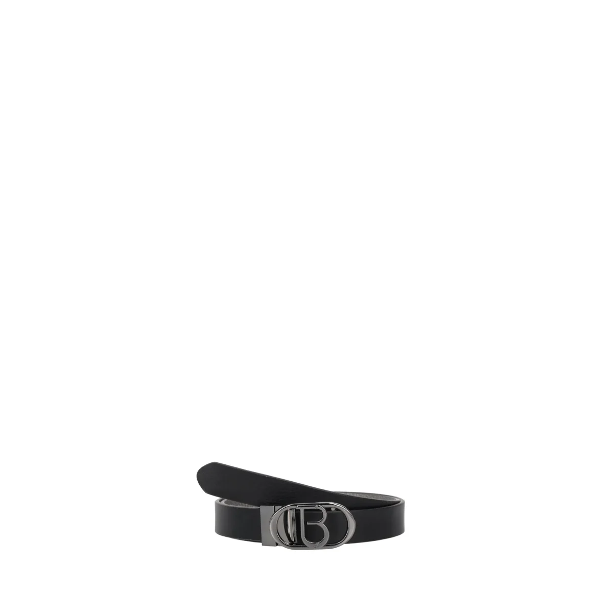 Cintura in pelle double-face colore nero/canna fucile - immagine 4