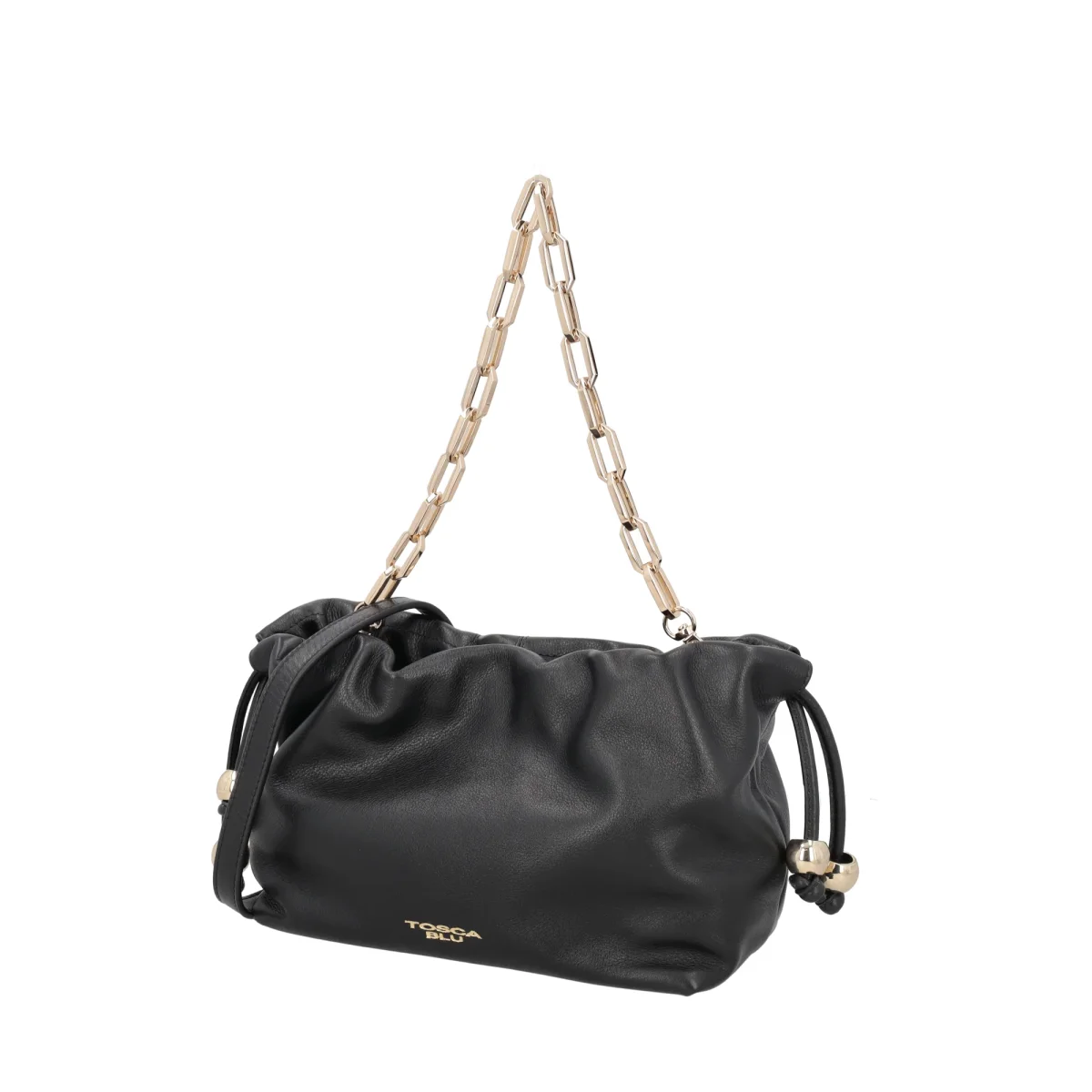 Pochette Harper in pelle con coulisse colore nero - immagine 3