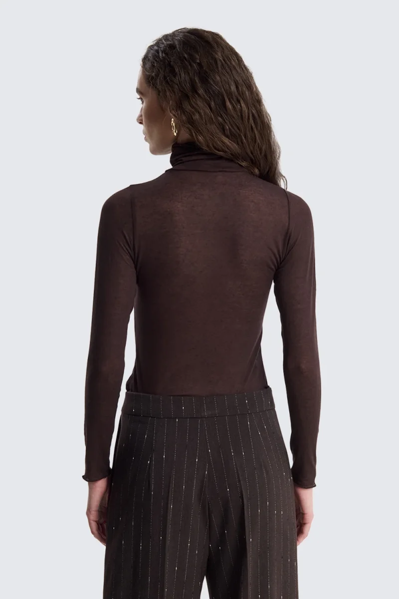 Maglia basic collo alto in cashmere - immagine 5